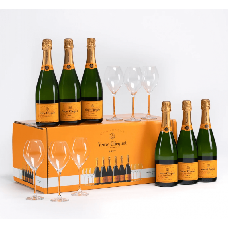 Veuve Clicquot 6 bottles 6 flutes party set | eBay